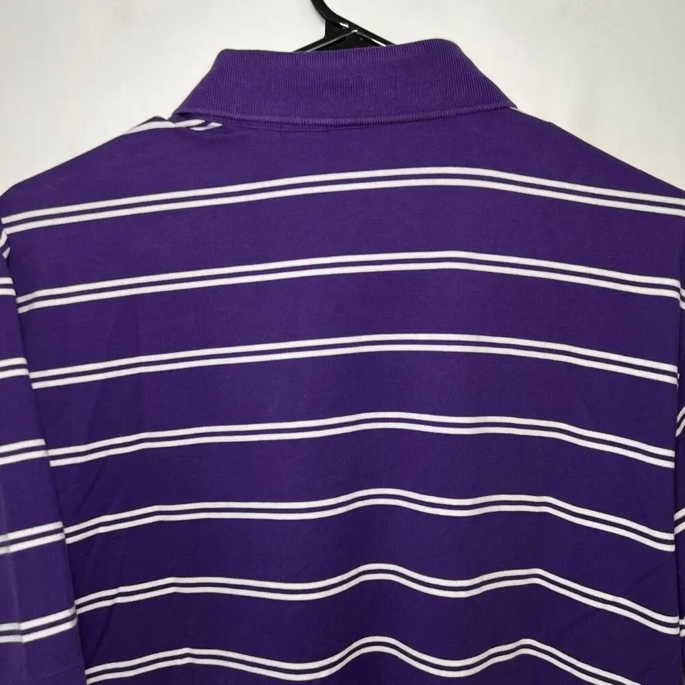 Polo Golf Ralph Lauren Polo Short Mens Size Medium Purple Striped Short Sleeve